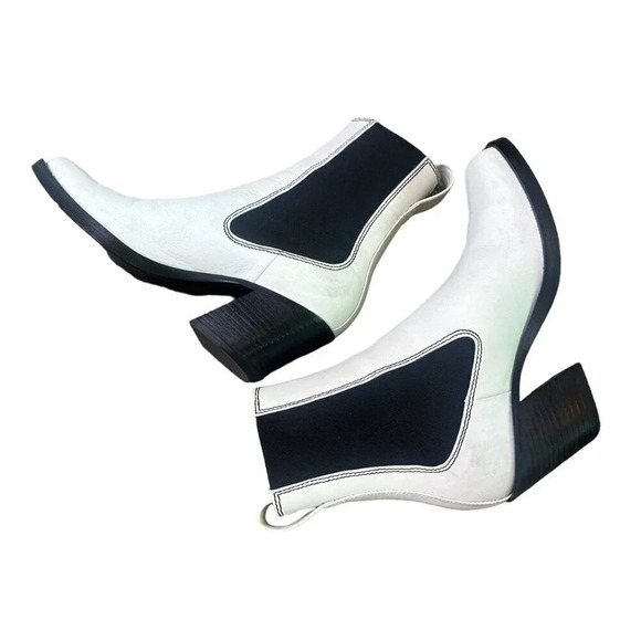 Rag & Bone Axis Chelsea Boots White Square Toe Leather Size 38.5 EU Women's - Picture 11 of 15